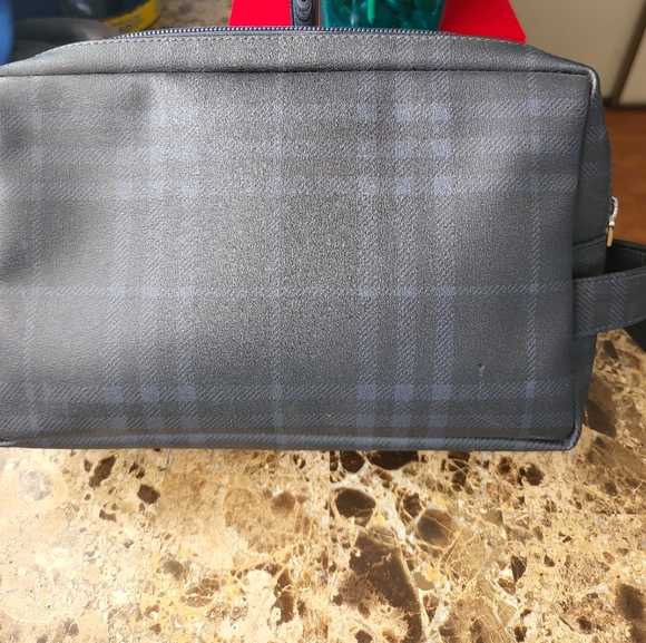 Burberry's Blue & Black Plaid Check Clutch EUC++ - Picture 2 of 6